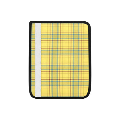 Tartan Yellow Print Design LKS301 Car Seat Belt Cover