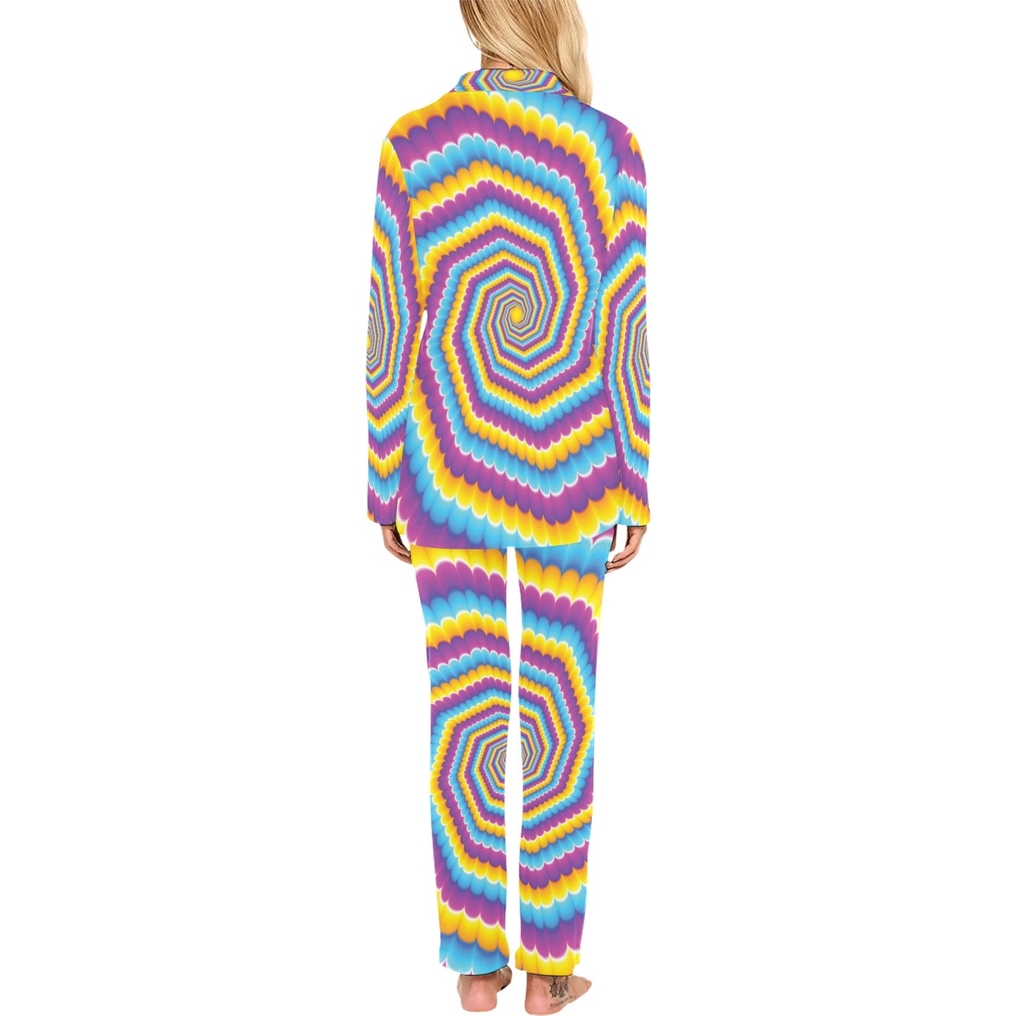Optical illusion Pattern Print Design A04 Women's Long Pajama Set