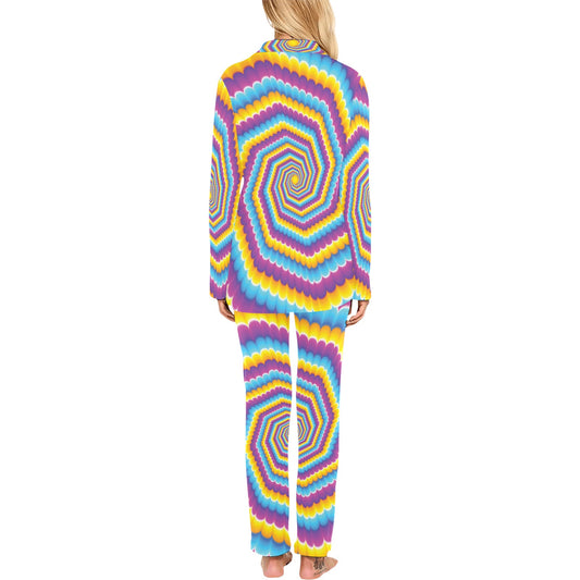 Optical illusion Pattern Print Design A04 Women's Long Pajama Set