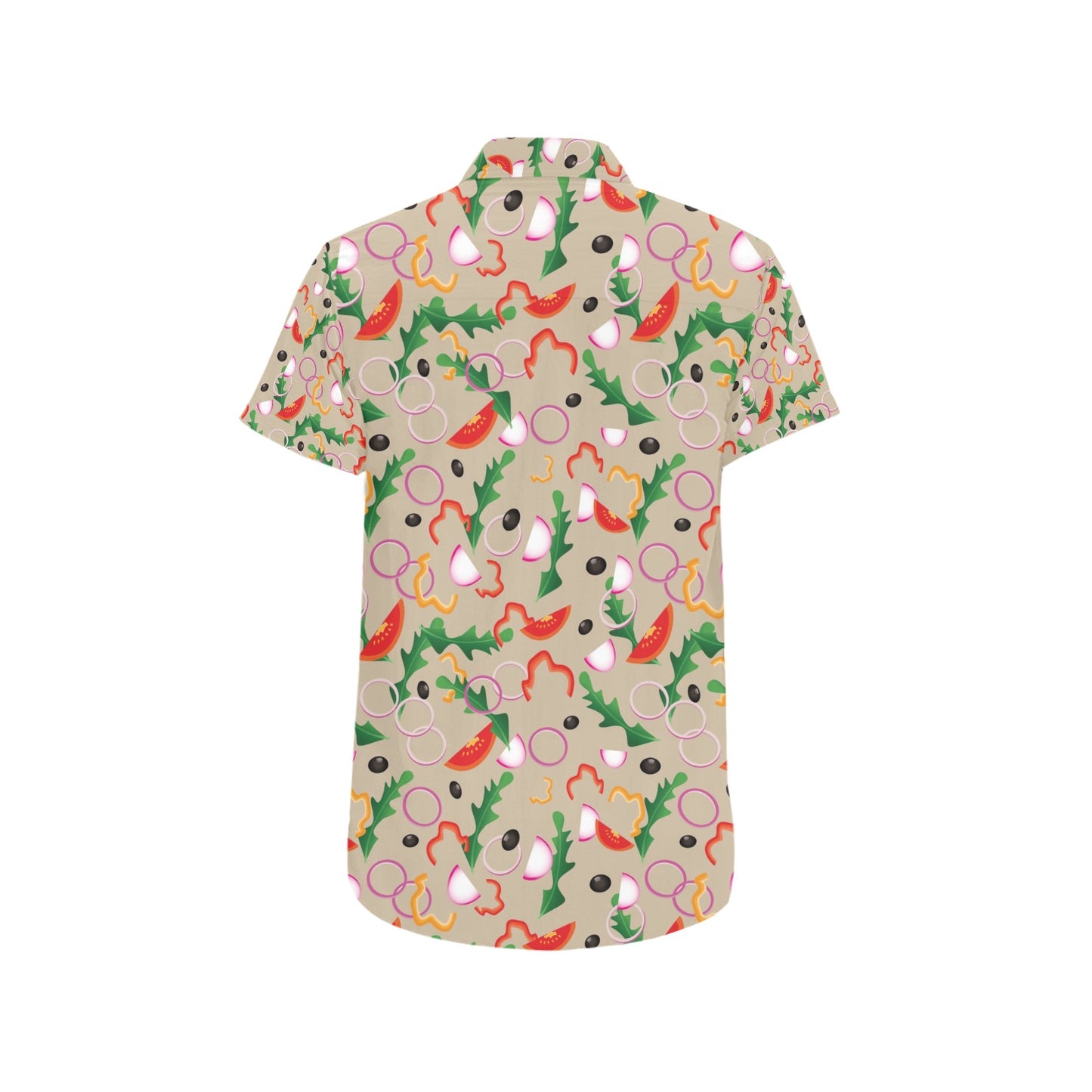 Salad Print Design LKS303 Men Short Sleeve Button Up Shirt