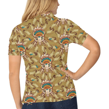 Native Indian Buffalo head Women's Polo Shirt