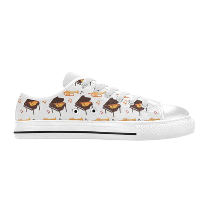 Piano Print Design LKS406 Women's White Low Top Shoes