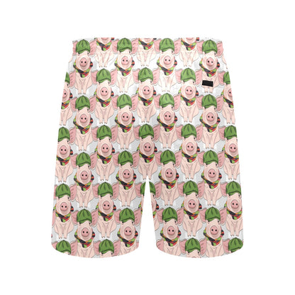 Pig Print Design LKS403 Men's Swim Trunks Beach Shorts
