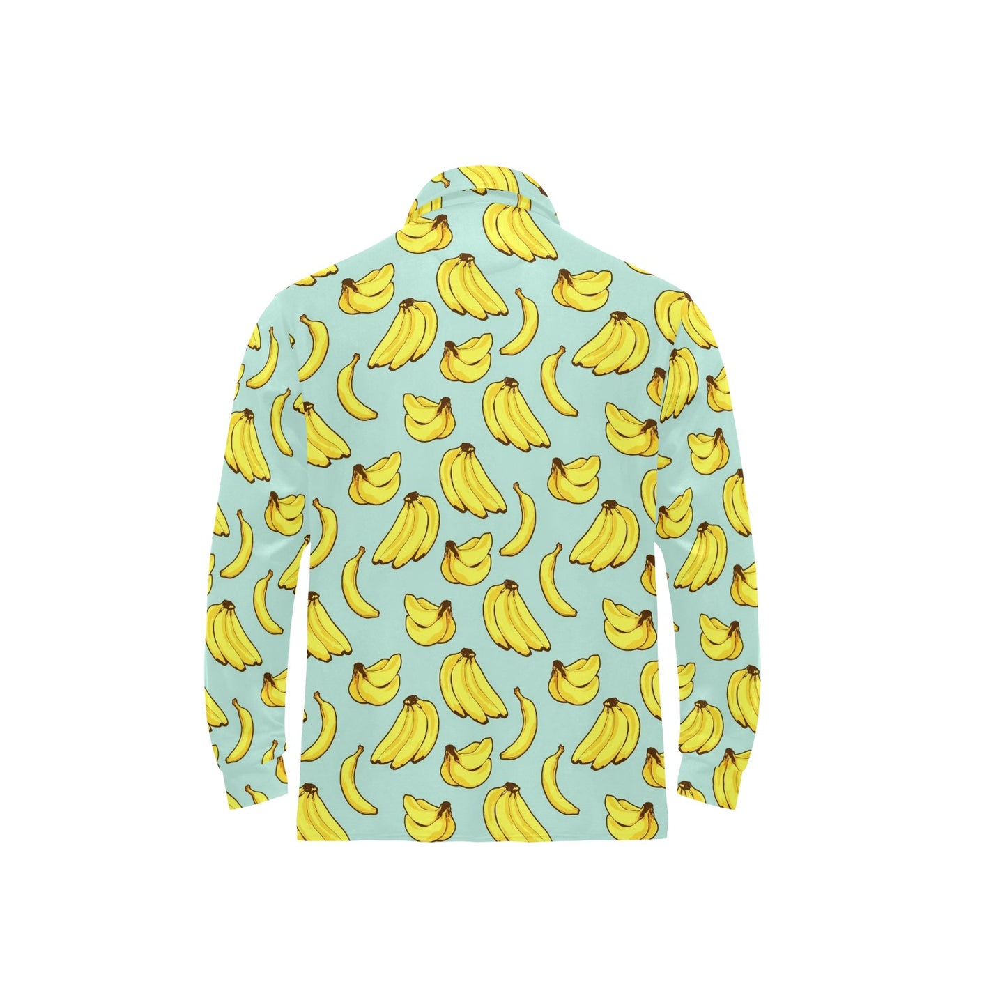 Banana Pattern Print Design BA04 Long Sleeve Polo Shirt For Men's