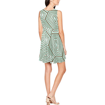 Sea Turtle Skin Print Sleeveless Dress