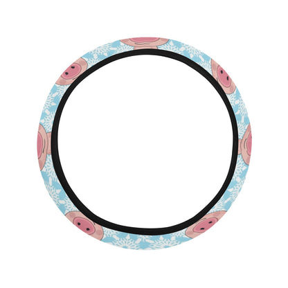 Pig Print Design LKS402 Steering Wheel Cover with Elastic Edge