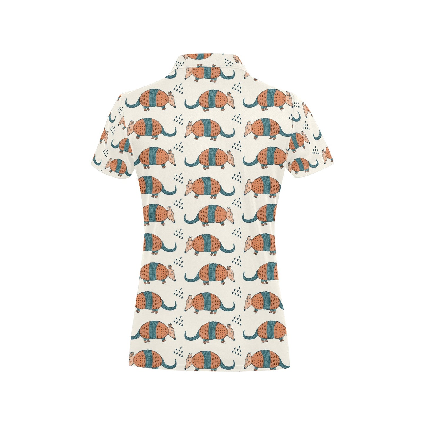 Armadillo Pattern Print Design 01 Women's Polo Shirt