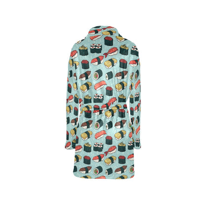 Sushi Pattern Design Women's Fleece Robe