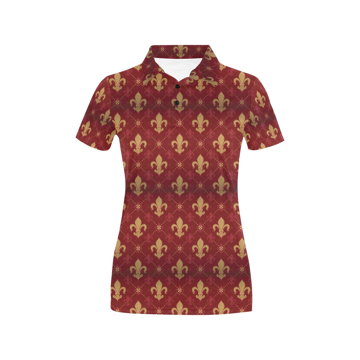 Fleur De Lis Print Design LKS401 Women's Polo Shirt