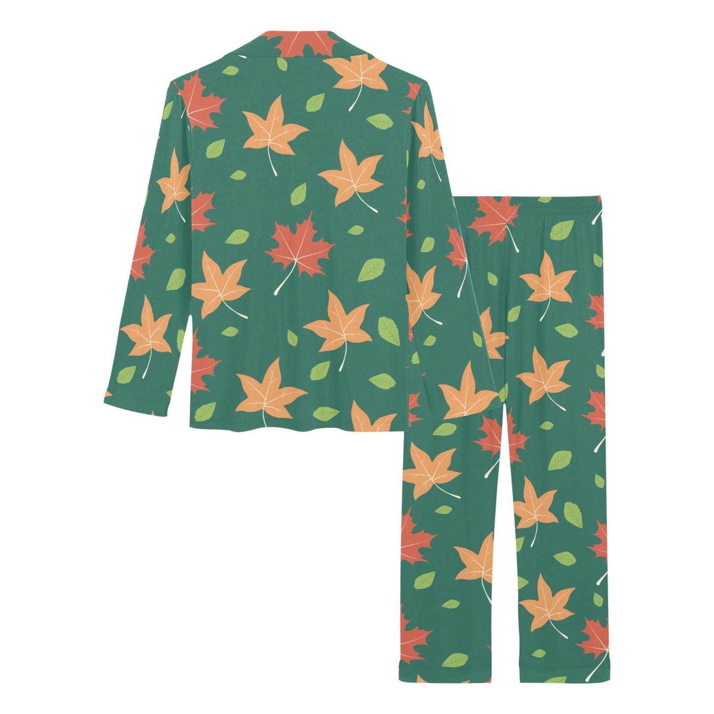 Maple Leaf Pattern Print Design 04 Women's Long Pajama Set