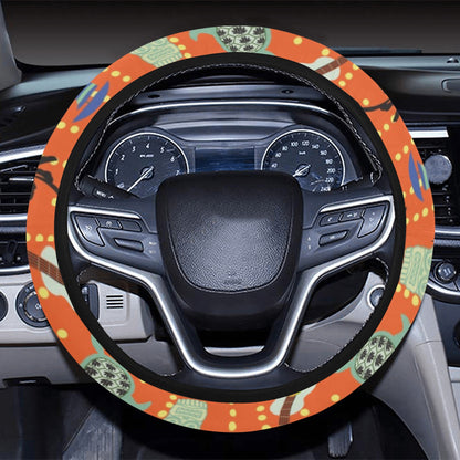 Ukulele Print Design LKS402 Steering Wheel Cover with Elastic Edge