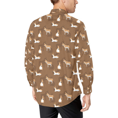 Donkey Print Design LKS401 Men's Long Sleeve Dress Shirt