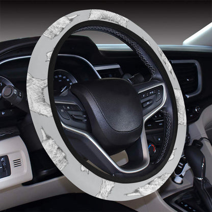 Scottish Terriers Print Design LKS3011 Steering Wheel Cover with Elastic Edge