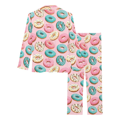 Donut Pattern Print Design DN06 Women's Long Pajama Set