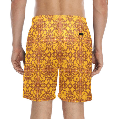 Octopus Background Design Print Men's Swim Trunks Beach Shorts