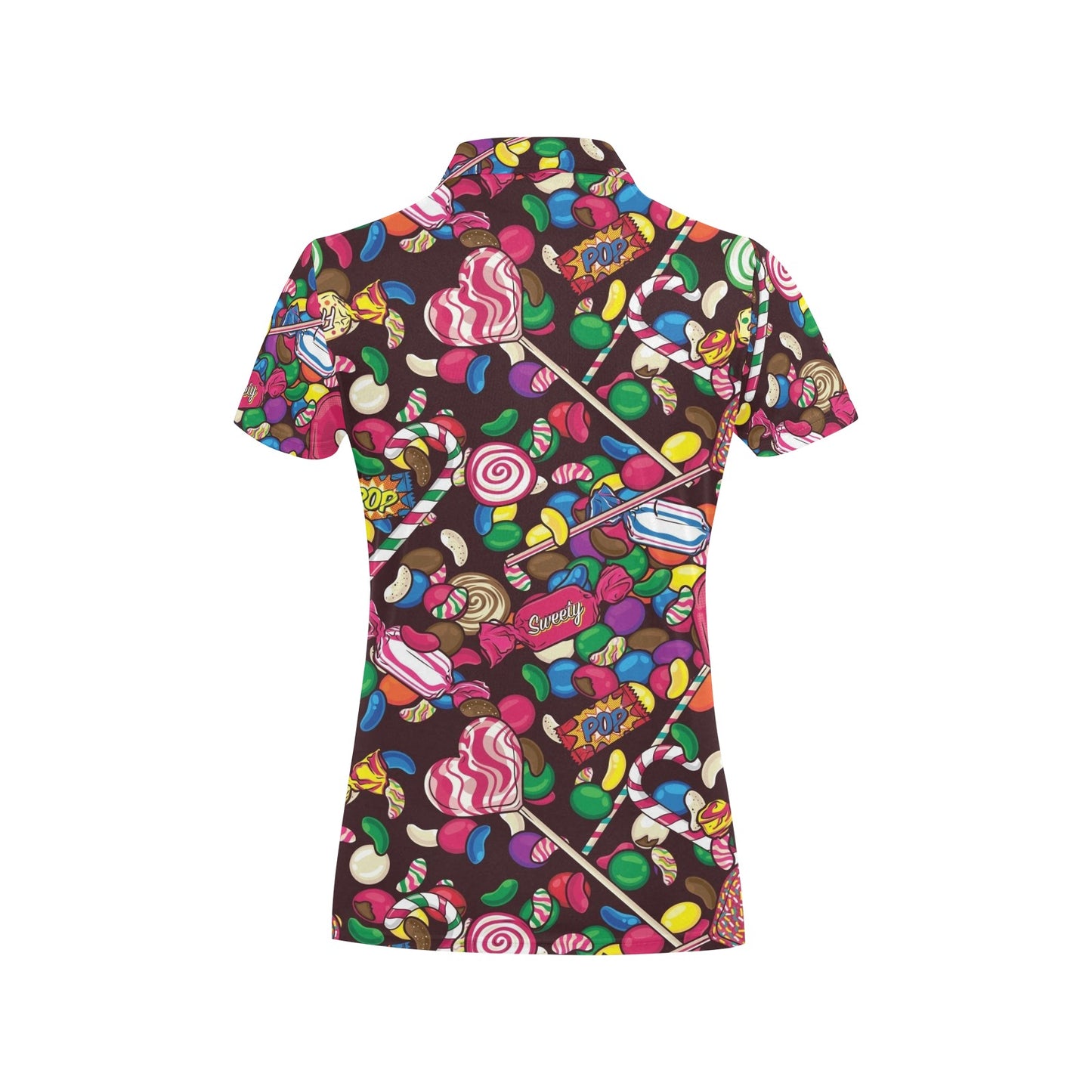 Candy Pattern Print Design CA02 Women's Polo Shirt