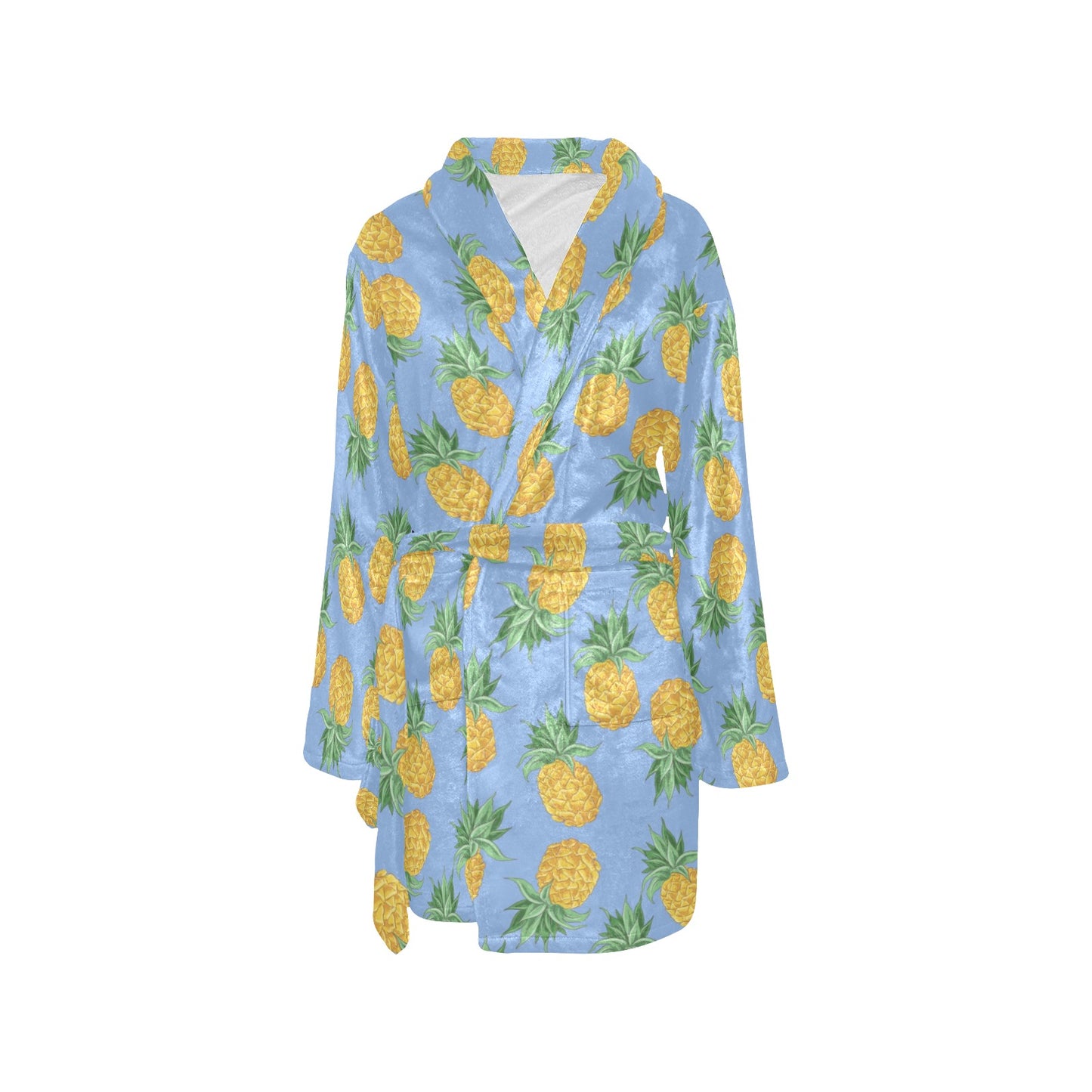 Pineapple Pattern Print Design A04 Women's Fleece Robe