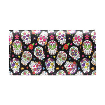 Sugar Skull Print Design LKS302 Women's Trifold Wallet