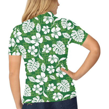 Hawaiian Themed Pattern Print Design H016 Women's Polo Shirt