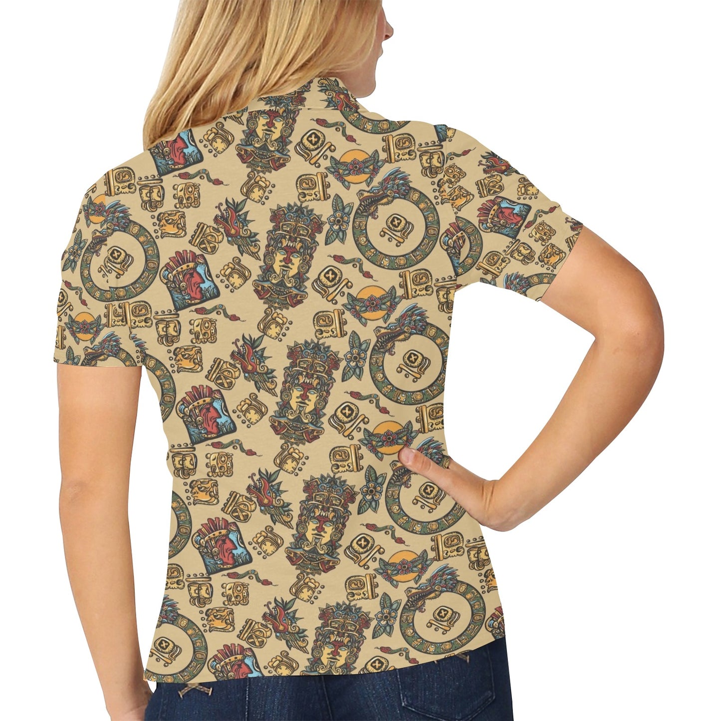 Totem Print Design LKS305 Women's Polo Shirt