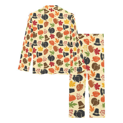 Thanksgiving Print Design LKS303 Women's Long Pajama Set