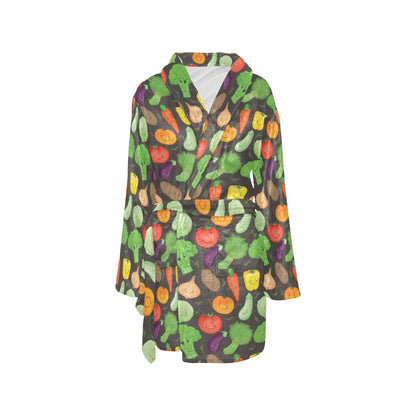 Vegan Funny Themed Design Print Women's Fleece Robe