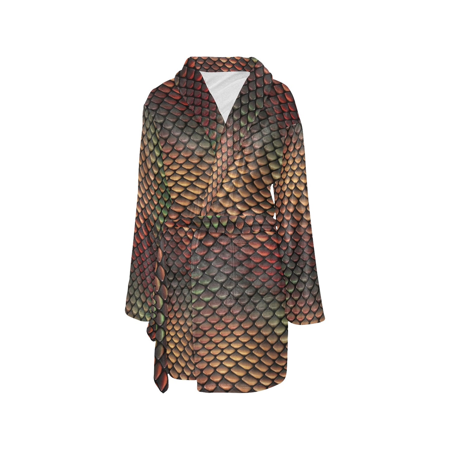 Snake Skin Colorful Print Women's Fleece Robe