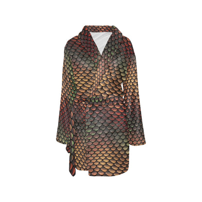 Snake Skin Colorful Print Women's Fleece Robe