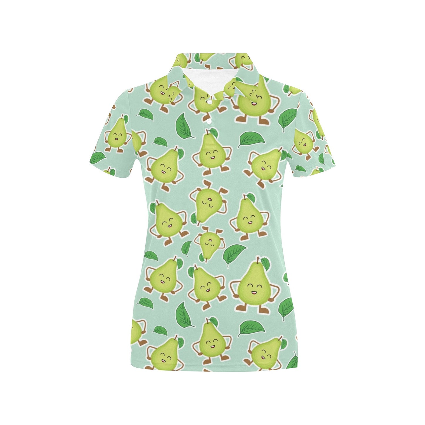 Avocado Pattern Print Design AC011 Women's Polo Shirt