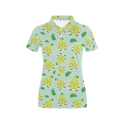 Avocado Pattern Print Design AC011 Women's Polo Shirt