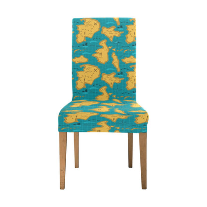 World Map Print Design LKS301 Dining Chair Slipcover