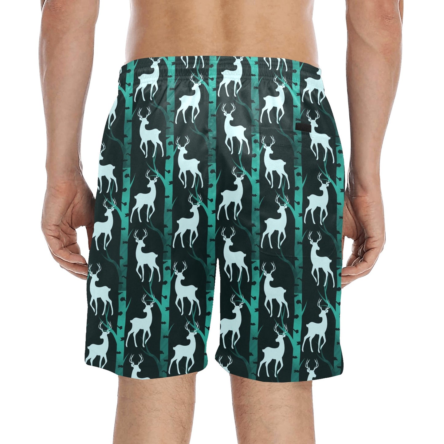 Deer Jungle Print Pattern Men's Swim Trunks Beach Shorts