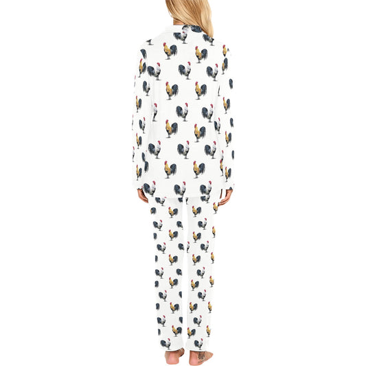 Chicken Pattern Print Design 02 Women's Long Pajama Set