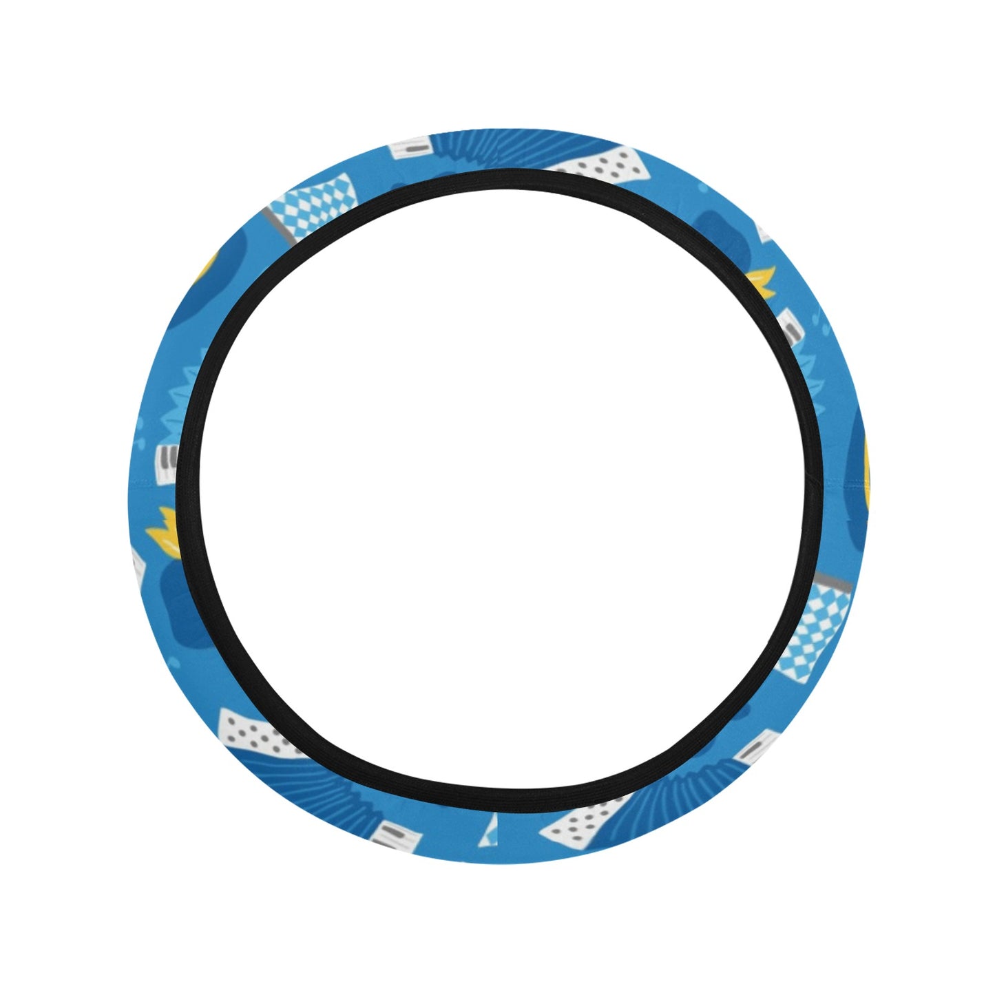 Accordion Print Design LKS401 Steering Wheel Cover with Elastic Edge