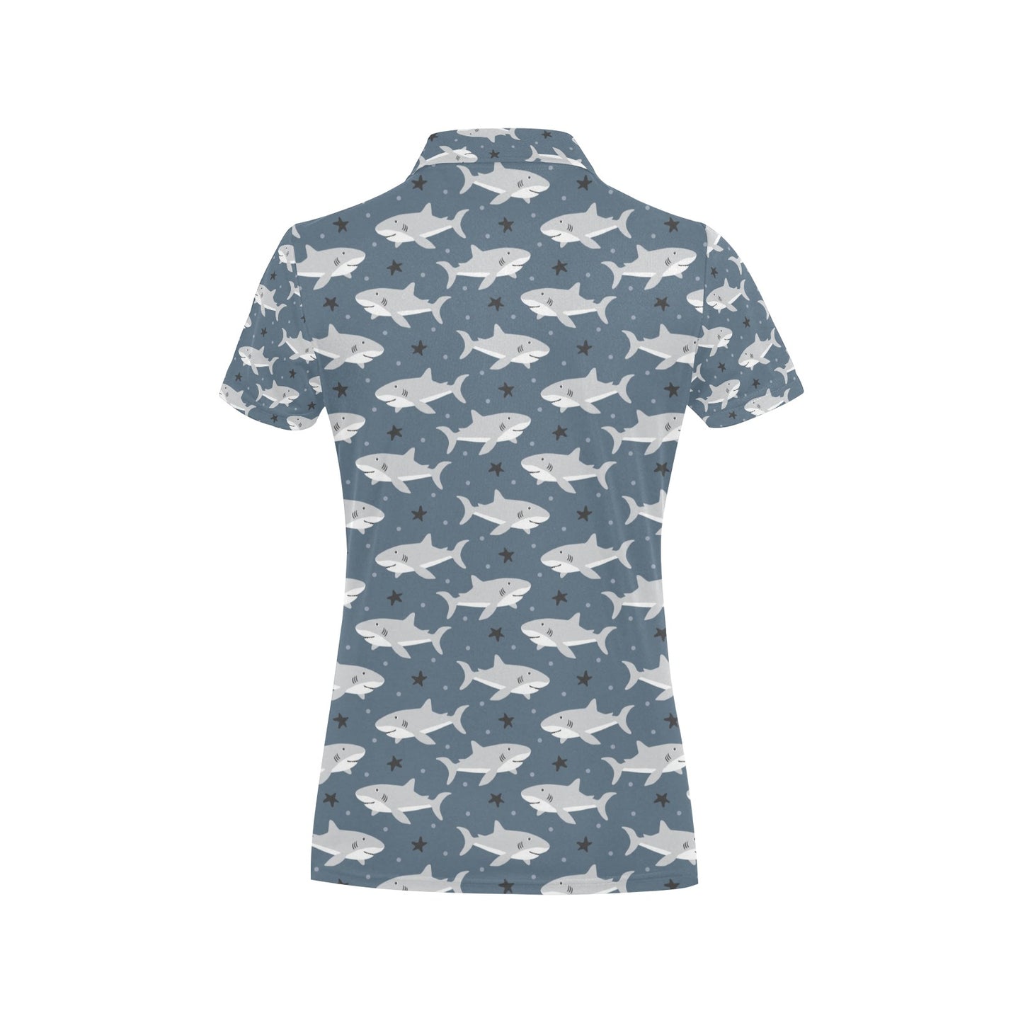Shark Print Design LKS305 Women's Polo Shirt