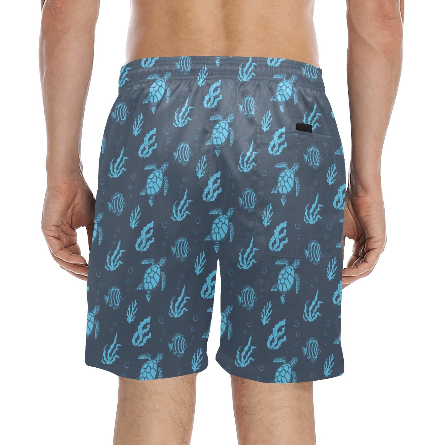 Sea Turtle Print Design LKS307 Men's Swim Trunks Beach Shorts