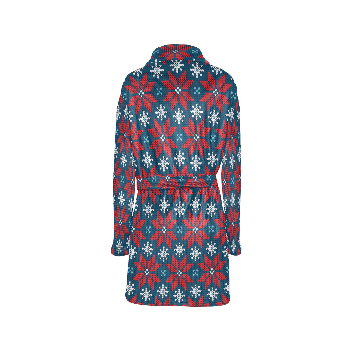 Poinsettia Pattern Print Design A02 Women's Fleece Robe