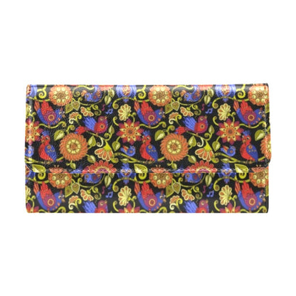 Steampunk Bird Design Themed Print Women's Trifold Wallet