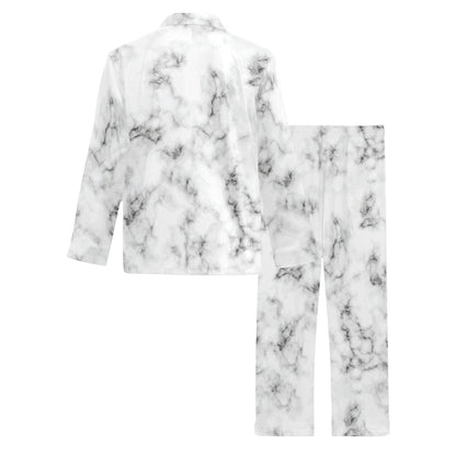 Marble Pattern Print Design 01 Men's Long Pajama Set