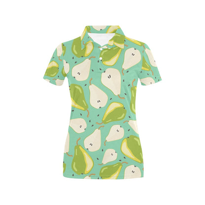 Pear Pattern Print Design PE04 Women's Polo Shirt