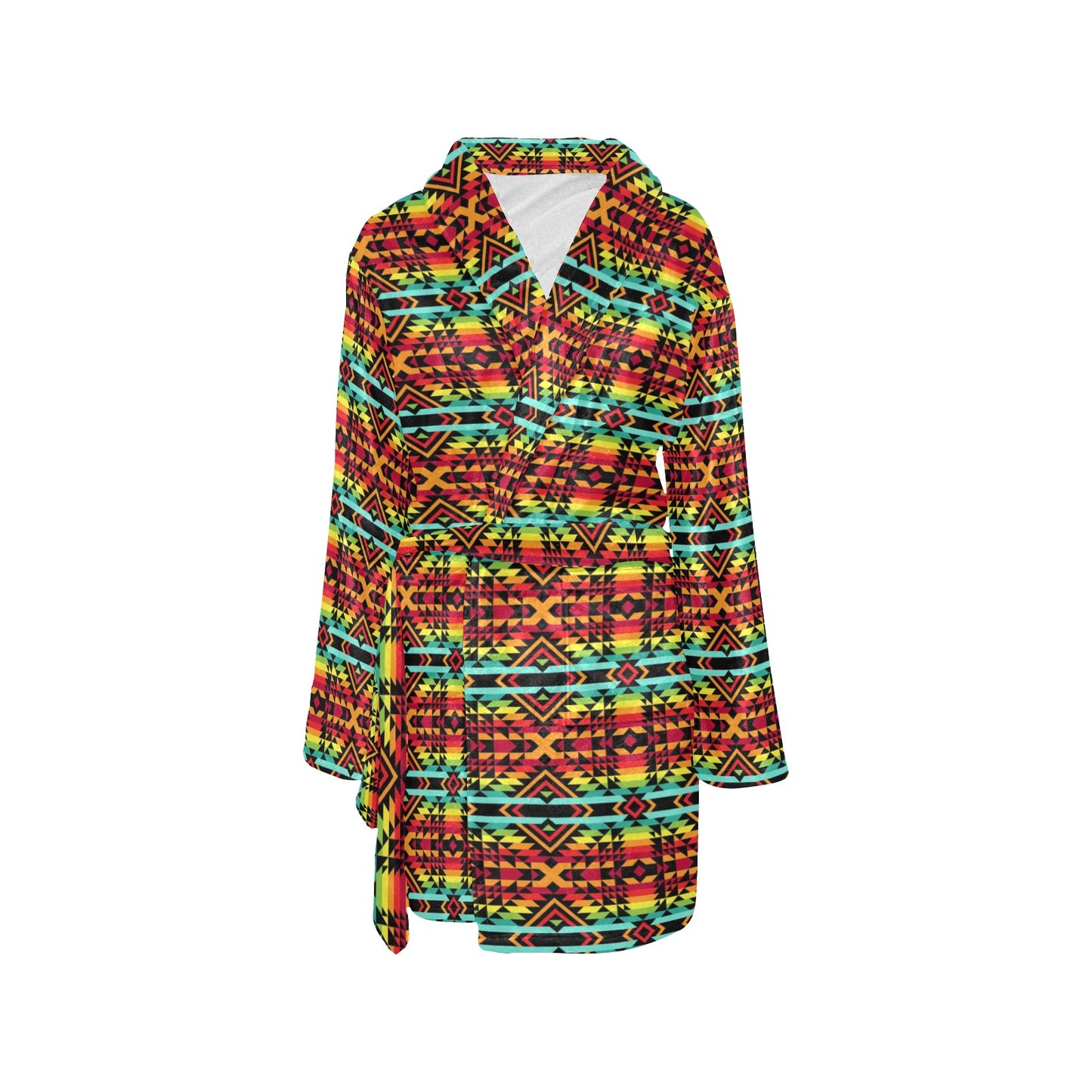 Kente Red Design African Print Women's Fleece Robe
