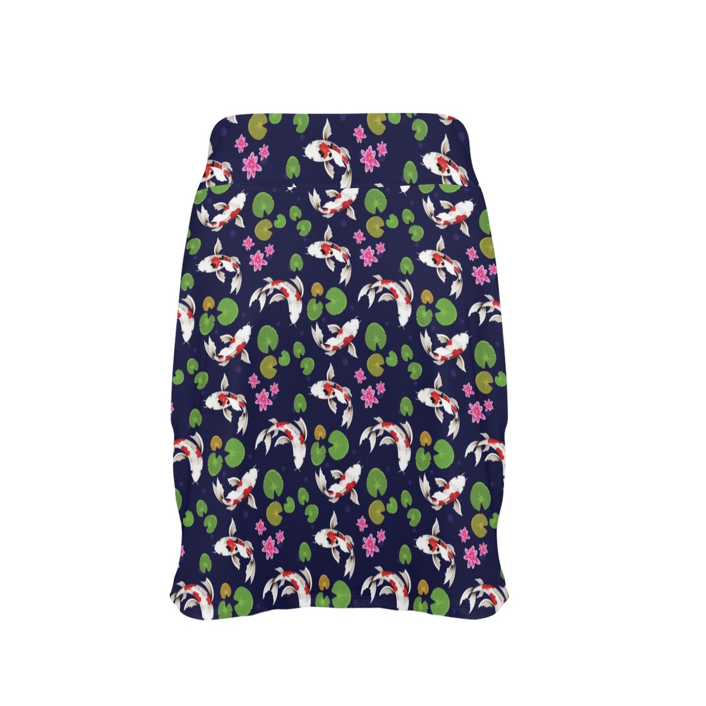 Koi Carp Pattern Design Themed Print 17" Golf & Pickleball Skort with Pockets