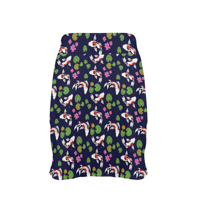 Koi Carp Pattern Design Themed Print 17" Golf & Pickleball Skort with Pockets