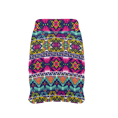 Indian Navajo Color Themed Design Print 17" Golf & Pickleball Skort with Pockets