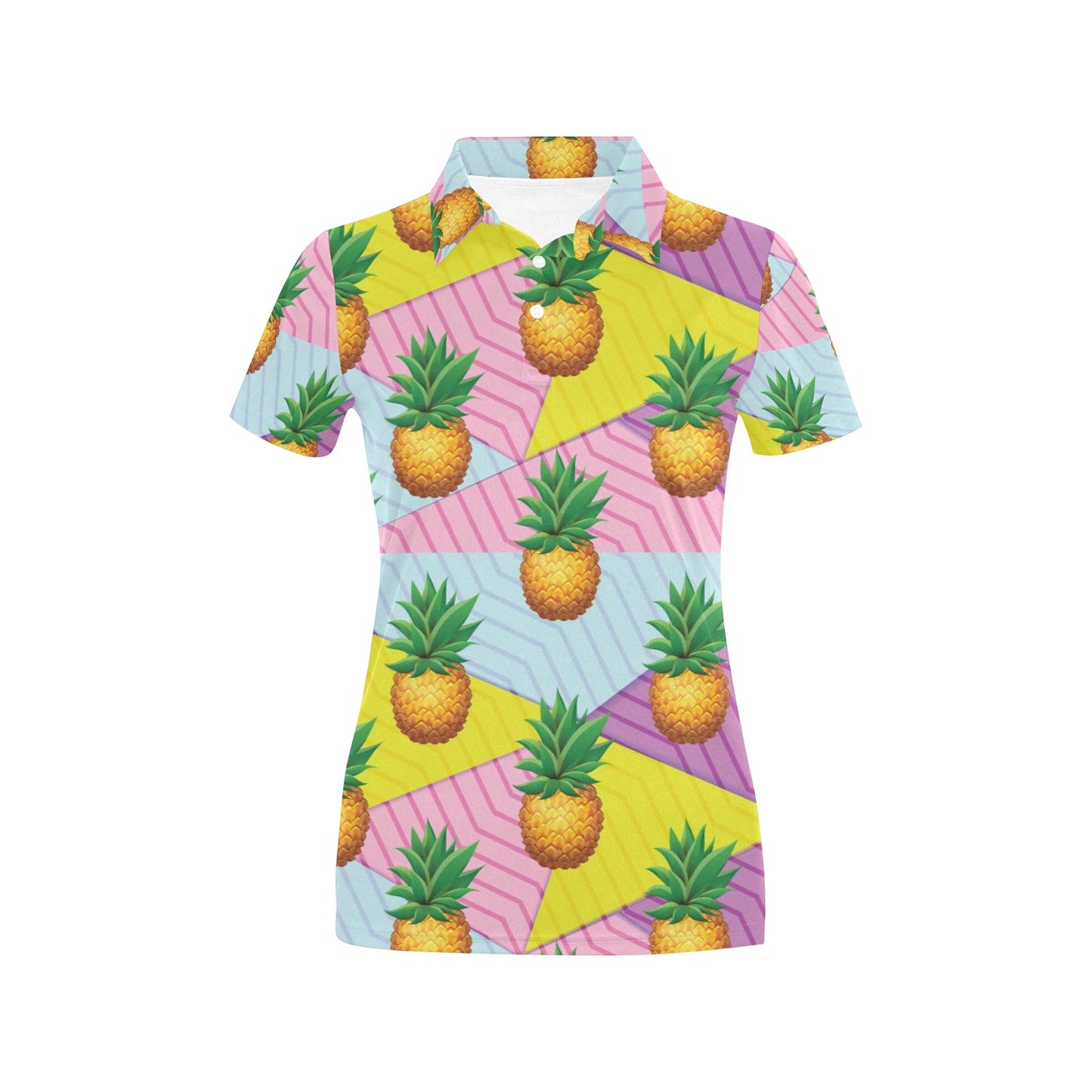 Pineapple Pattern Print Design PP05 Women's Polo Shirt