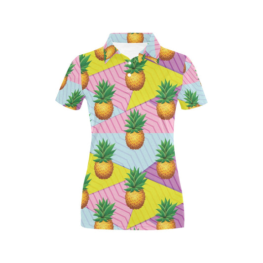 Pineapple Pattern Print Design PP05 Women's Polo Shirt