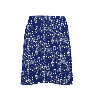Music Note Blue Themed Print 17" Golf & Pickleball Skort with Pockets