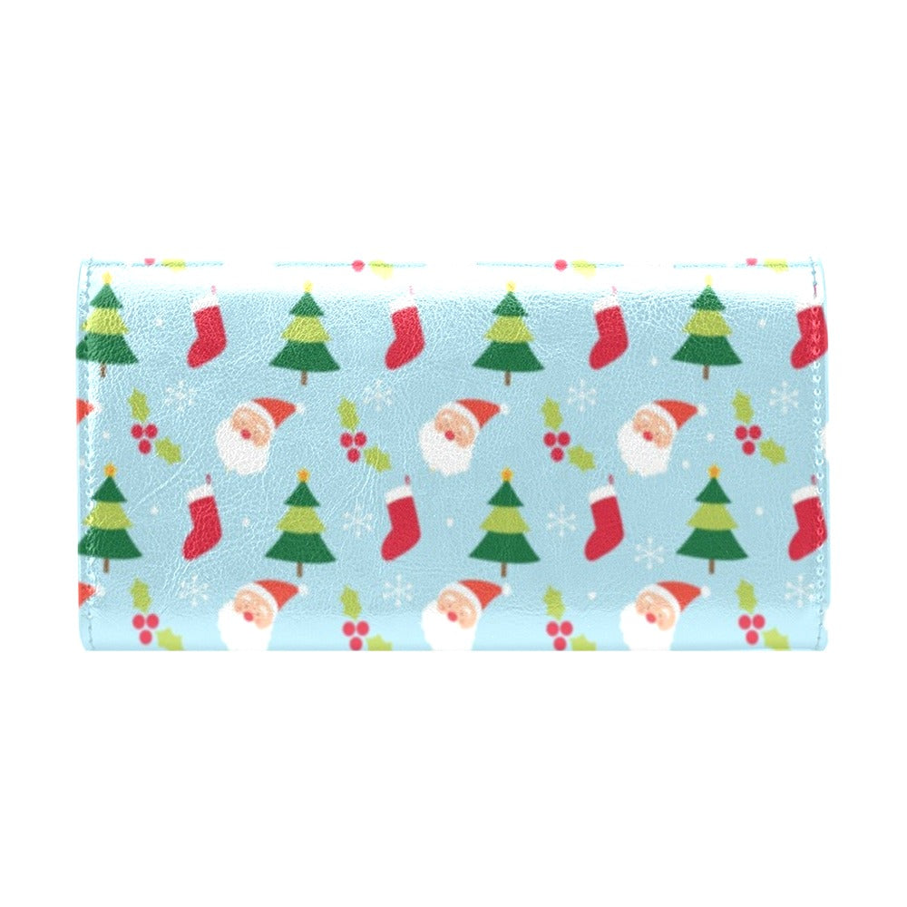 Santa Themed Print Design LKS301 Women's Trifold Wallet