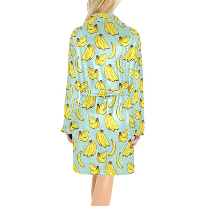 Banana Pattern Print Design BA04 Women's Fleece Robe