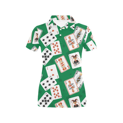 Poker Cards Pattern Print Design A03 Women's Polo Shirt